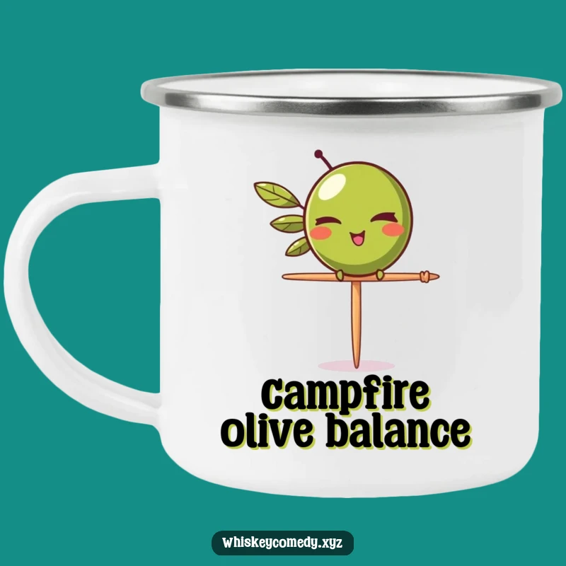 Funny Olive Wink Camping Mug: Adventure with a Cheeky Olive, Rugged Humorous Gift