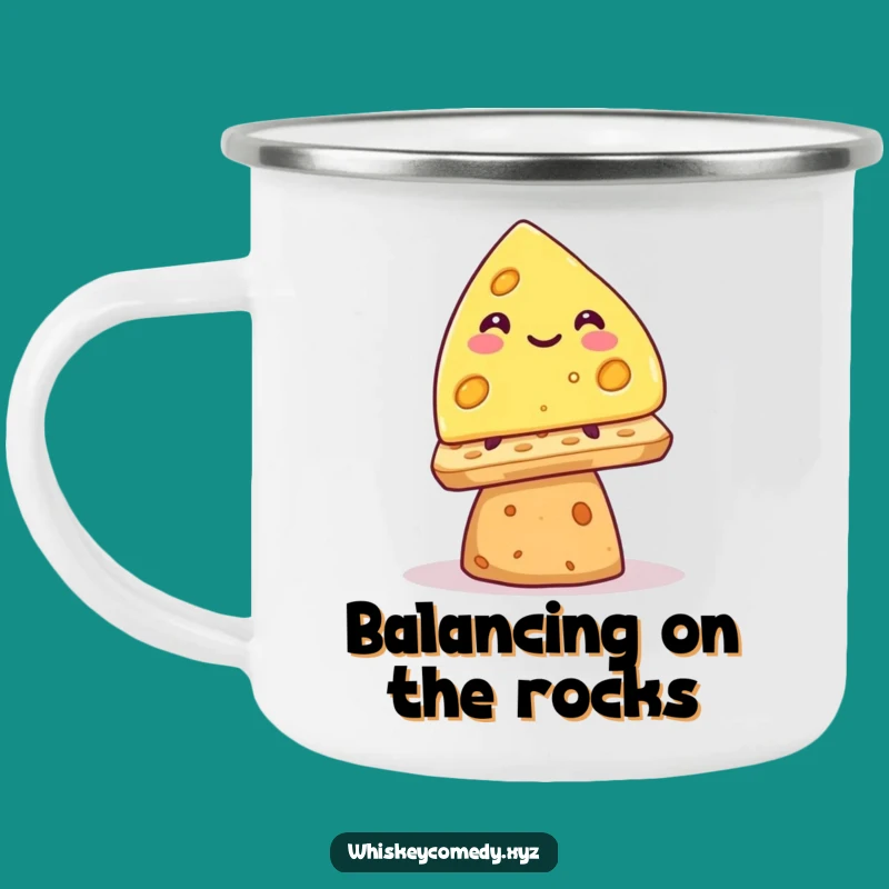 Funny Cheese Wedge Camping Mug: Your Smiling Balance Buddy