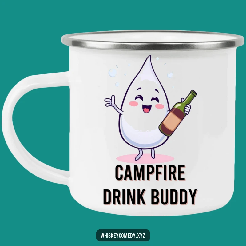 Funny Water & Wine Camping Mug: Adventure with Droplets, Great Funny Gift