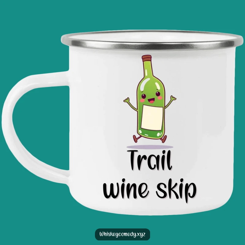 Funny Wine Bottle Camping Mug: Adventure with Skips, Great Funny Gift