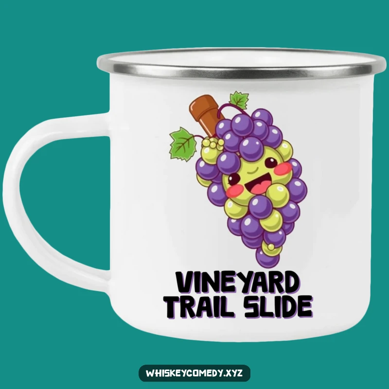 Funny Grape Slide Camping Mug: Adventure with Sliding Grapes, Rugged Humorous Gift