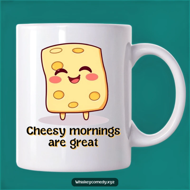 Funny Cheese Spin Mug: Giggling Cheddar, Perfect Funny Gift Idea