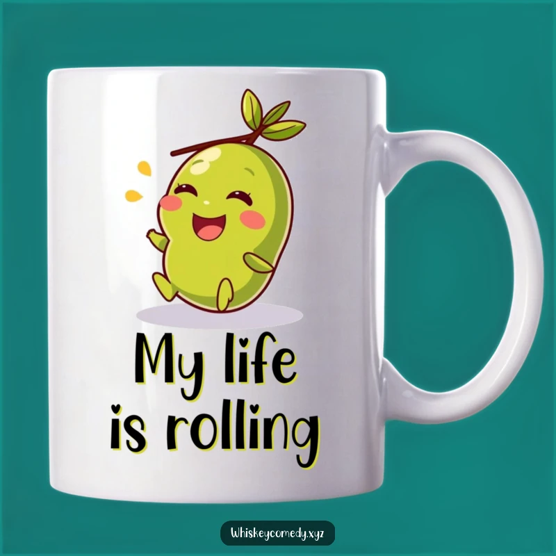 Funny Giggling Olive Rolling Mug - Perfect Hilarious Gift for Foodies