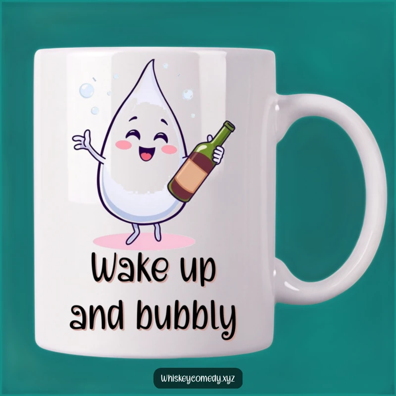 Funny Water & Wine Mug: Dancing Droplet and Bottle, Perfect Funny Gift