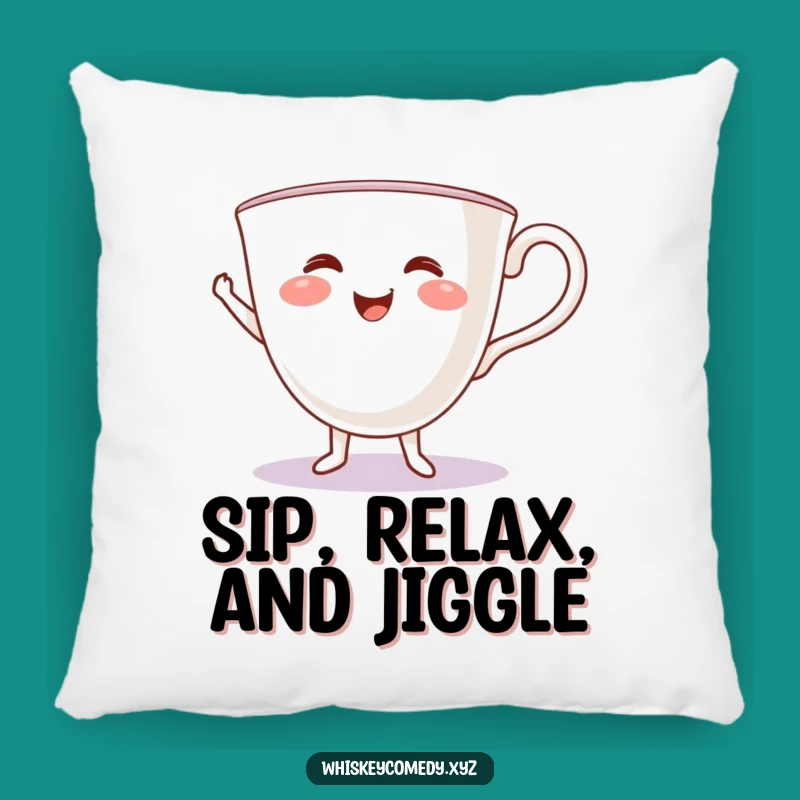 Cozy Funny Teacup Jig Pillow: Cuddle Up with a Dancing Cup, Adorable Humorous Gift