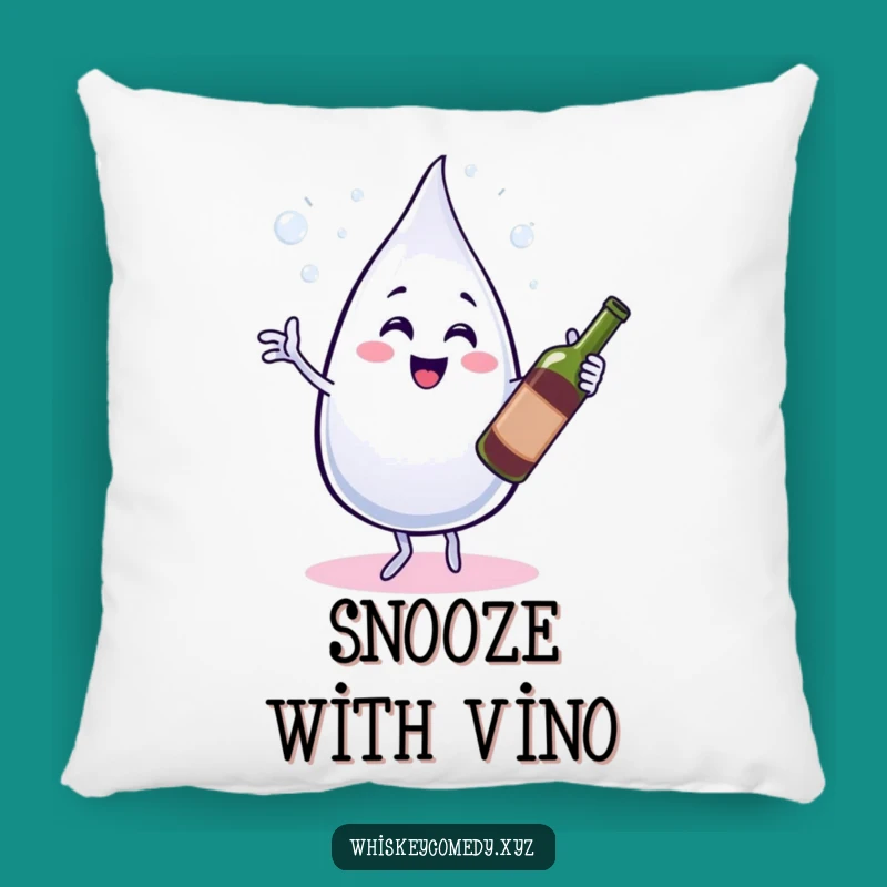 Funny Water & Wine Pillow: Cozy Dancing Droplet, The Ultimate Funny Gift!