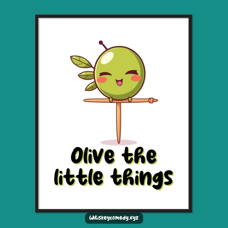 Funny Olive Wink Digital Art: Instant Cheeky Olive Decor, Unique Humorous Gift