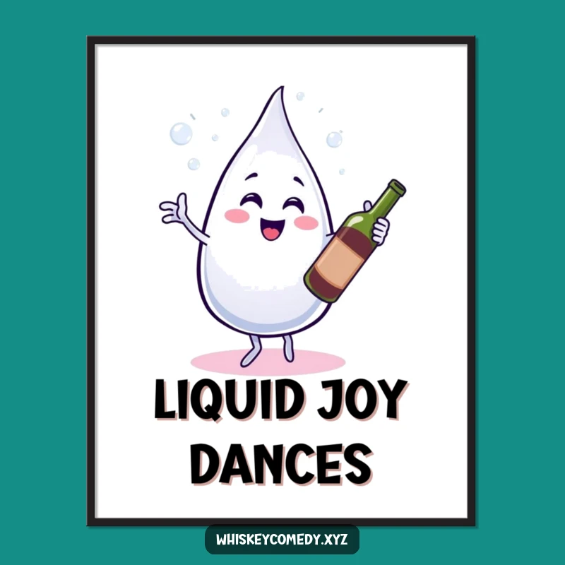 Funny Water & Wine Digital Art: Dancing Duo Fun, Instant Funny Gift