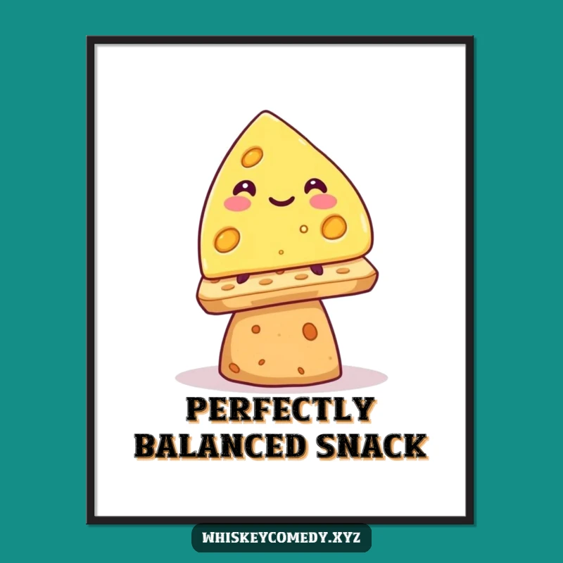 Funny Cheese Wedge Digital Art: Instant Smiles and Precarious Fun