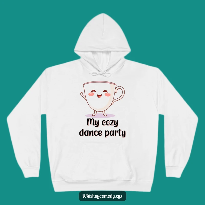 Cozy Funny Teacup Jig Hoodie: Warm Up with a Dancing Cup, Ideal Humorous Gift