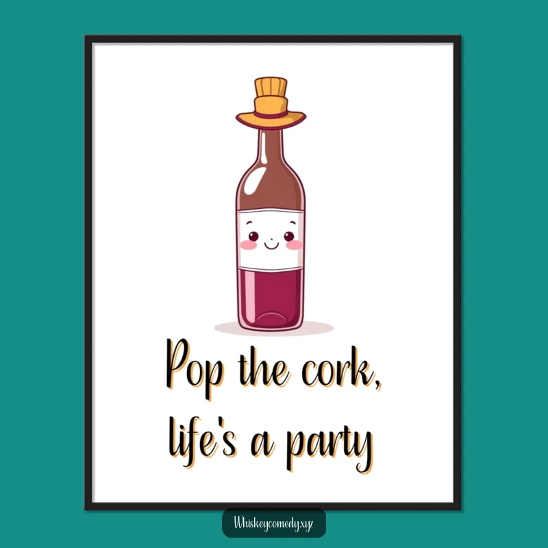 Free Printable Wine Hat Wall Art: Funny Dapper Bottle Downloadable Decor