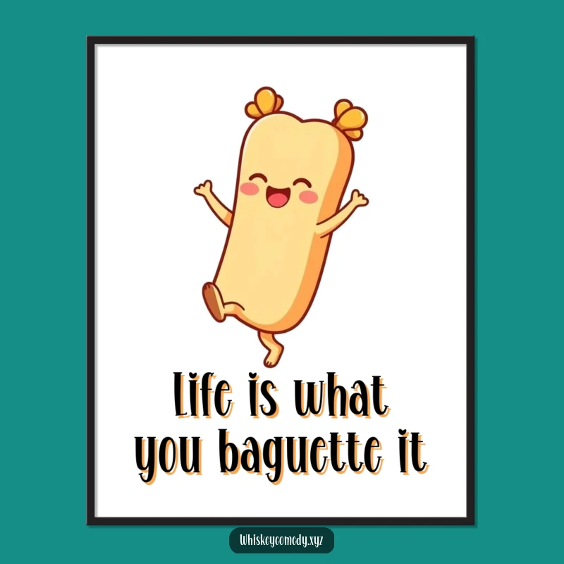 Funny Free Printable Baguette Wall Art: Joyful Kicking Heels Decor!