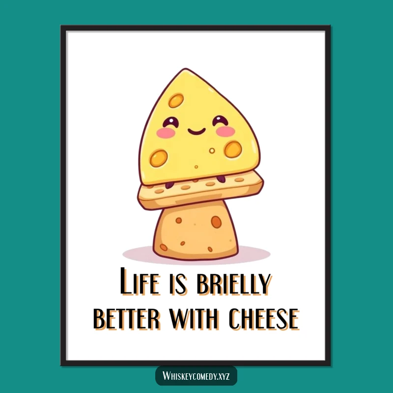 Free Printable Cheese Wedge Wall Art - Hilarious Balancing Act Decor!
