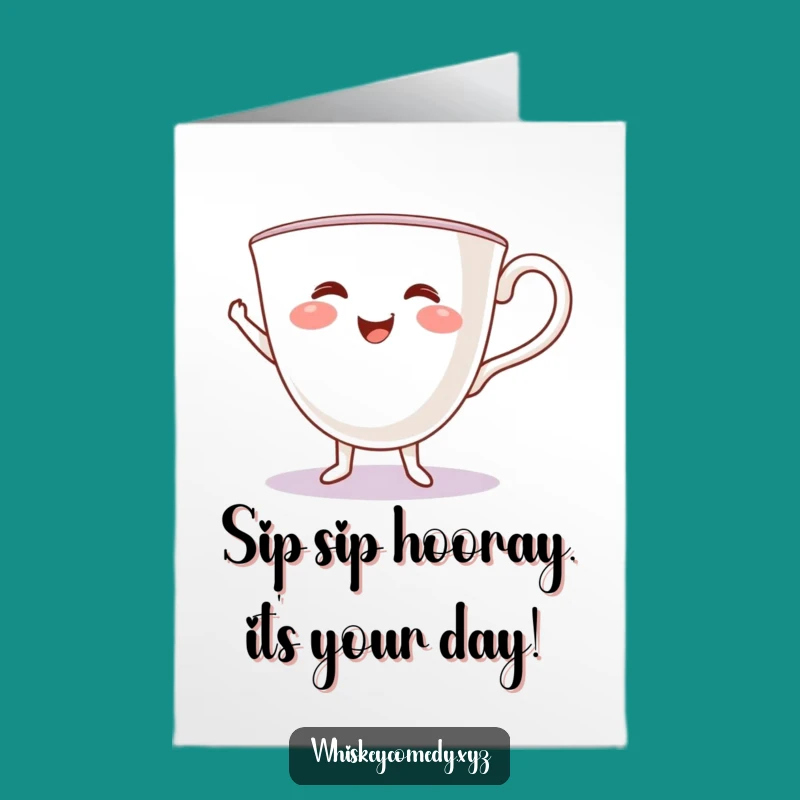 Free Printable Teacup Jig Birthday Card: Funny Downloadable Gift for Tea Lovers
