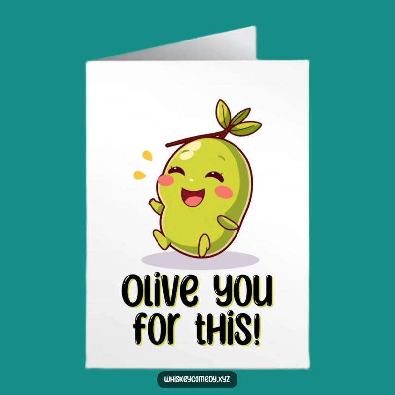 Free Printable Thank You Card Funny Giggling Olive, Downloadable Gift for Expressing Gratitude