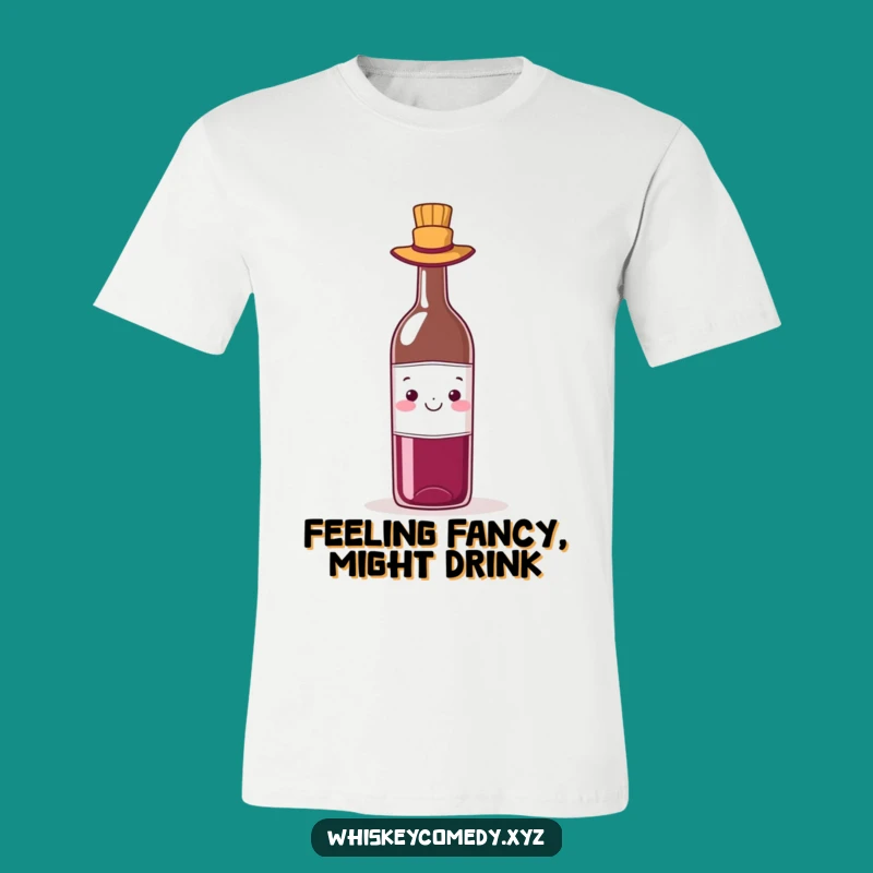 Funny Wine Hat T-Shirt: Wearable Merriment with a Bottle in a Hat, Ideal Humorous Gift