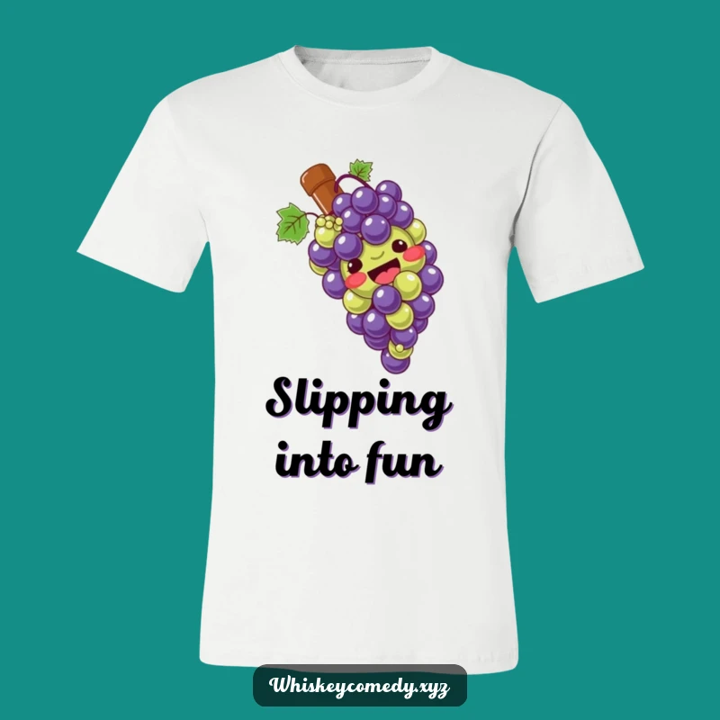 Funny Grape Slide T-Shirt: Wearable Fun with Giggling Grapes, Ideal Humorous Gift