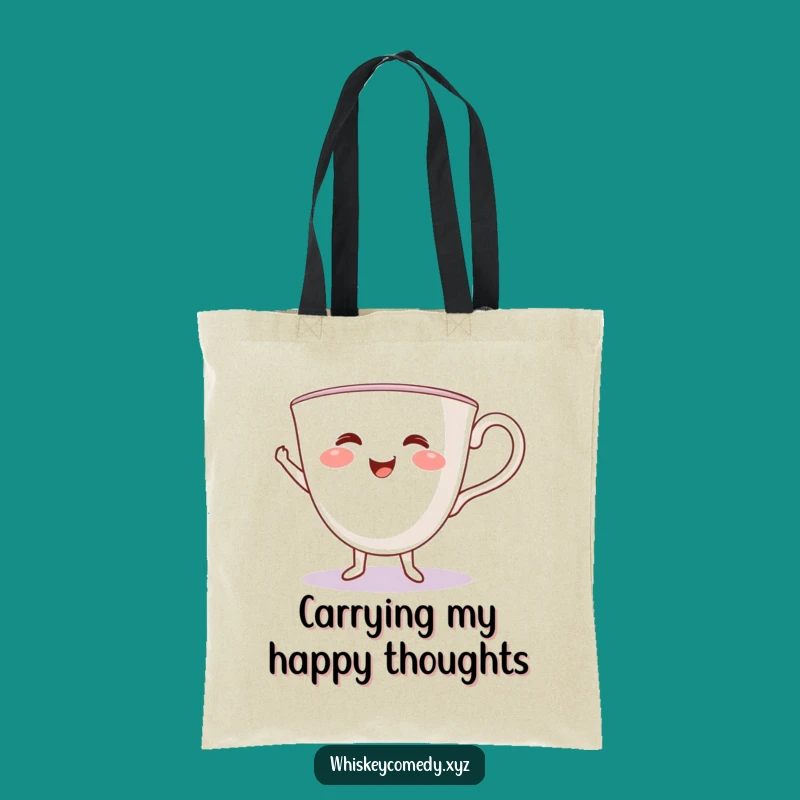 Funny Teacup Jig Tote Bag: Carry Your Day with a Dancing Cup, Chic Humorous Gift
