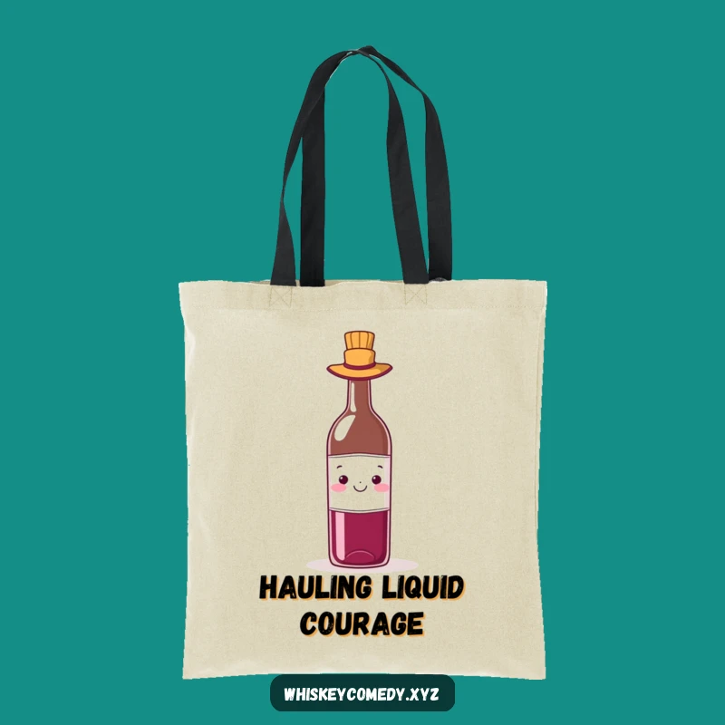 Funny Wine Hat Tote Bag: Carry Your Wine in Style, Chic Humorous Gift for Oenophiles
